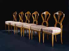 Detailabbildung: Sechs Wiener Biedermeier-Stühle