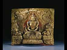 Detailabbildung: Seltenes und großes, getriebenes tibetisches Relief