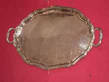 Detailabbildung: Große ovale Silberplatte