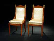 Detail images: Paar Empirestühle aus dem Besitz von Fürst Liechtenstein