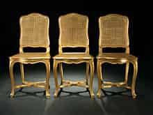 Detailabbildung: Satz von drei Rokoko-Stil-Stühlen