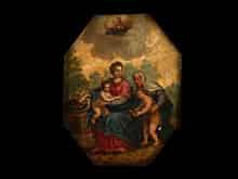 Detail images: Italienisches Gemälde des 17.Jahrhunderts auf Marmor.