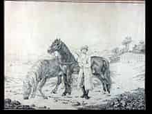 Detail images: Drei Radierungen mit seltenen Pferdedarstellungen