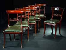 Detailabbildung: Satz von sechs englischen Regency-Stühlen