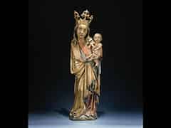 Detailabbildung:  Niederösterreichische Madonna des weichen Stiles um 1400