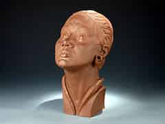 Detail images:  Kopf einer Afrikanerin in Böttger-Steinzeug