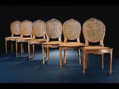 Detailabbildung:  Satz von sechs Stühlen im Louis-XVI-Stil