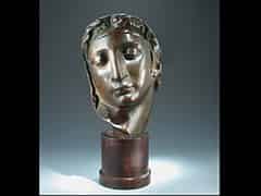 Detailabbildung:  Italienischer Bronze-Guß-Kopf nach Michelangelo