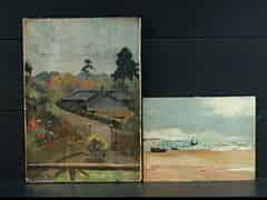 Detail images:  Zwei Ölbilder 20. Jahrhundert
