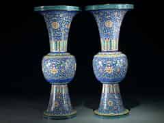 Detailabbildung:  Paar Cloisonné-Vasen