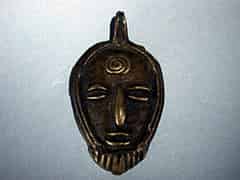Detail images:  Ashanti-Miniatur-Maske in Gelbguss