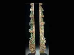 Detailabbildung: Paar geschnitzte Seitenwangen des Rokoko
