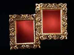 Detailabbildung:  Paar Spiegel mit geschnitzten Akanthus-Rahmen