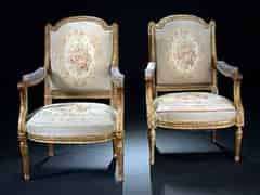 Detailabbildung:  Paar Sessel im Louis XVI-Stil