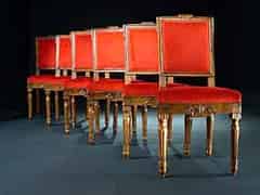 Detail images:  Satz von sechs toskanischen Louis-XVI-Stühlen