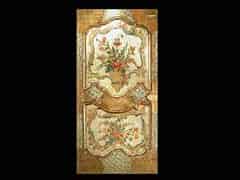 Detailabbildung:  Reich gearbeitete vergoldete, bemalte und dekorierte, venezianische Türe des 18. Jhdt.