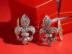 Detailabbildung:  Paar Diamant-Manschettenknöpfe Fleurs-de-Lys 
