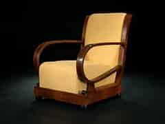 Detailabbildung:  Art-Deco-Sessel in Nußbaum