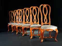Detailabbildung:  Satz von sechs holländischen Stühlen im Barock-Stil