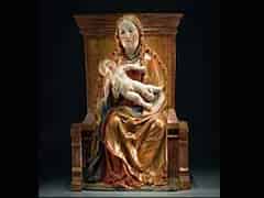 Detailabbildung: Thronende gotische Madonna mit Kind