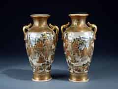 Detailabbildung:  Paar feine Satsuma-Vasen