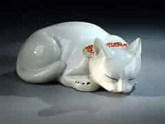 Detailabbildung:  Kleine Katze aus Kutani-Porzellan