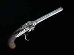 Detailabbildung: Extrem seltene Repetier-Pistole nach dem Lorenzoni-System von H.W.Mortimer, London