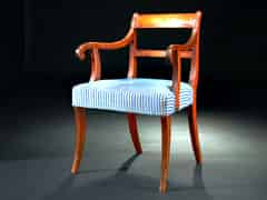 Detailabbildung: Englischer Mahagoni-Stuhl im Sheraton-Stil