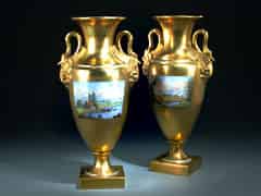 Detailabbildung: Paar Dresdener Porzellan-Empire-Vasen