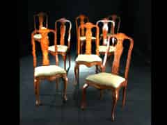 Detailabbildung: Satz von 8 holländischen Rokokostühlen und einer Sitzbank