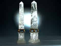 Detail images: Paar seltene Obelisken in Bergkristall