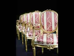 Detailabbildung: Satz von sechs französischen Louis XVI-Sesseln
