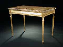 Detailabbildung: Vergoldeter Louis-XVI-Tisch mit Marmorplatte