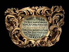 Detailabbildung: Geschnitzte, gefasste und vergoldete, barocke Kartusche