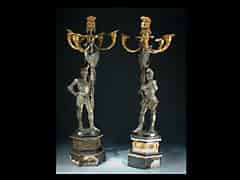 Detail images: Paar figürliche Bronze-Kandelaber