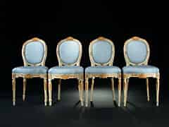 Detailabbildung: Satz von vier Louis XVI-Stühlen