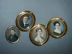 Detail images: Vier ovale goldgerahmte Miniaturen