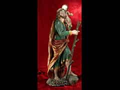 Detail images: Große Christopherusfigur mit dem Jesusknäblein