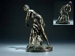 Detail images: Bronze-Figur des David nach der Marmorskulptur des Gianlorenzo Bernini 1598 Neapel - 1680