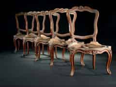 Detailabbildung: Satz von fünf französischen Rokoko-Stühlen