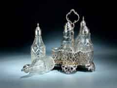 Detailabbildung: Menage in Silber mit Kristallglaseinsätzen