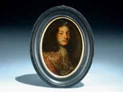 Detailabbildung: Ovales Miniatur-Porträt eines adeligen Herren 