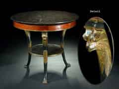 Detailabbildung: Runder Empire-Tisch mit schwarzer Marmorplatte