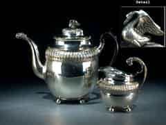 Detailabbildung: Kaffee- und Milchkanne in Silber