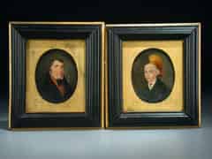 Detailabbildung: Paar Biedermeier-Portrait-Miniaturen