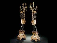 Detailabbildung: Paar geschnitzte venezianische Leuchter-Mohren