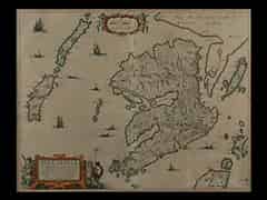 Detail images: Kupferstich/Landkarte der britisch-schottischen Insel Mulla