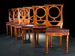 Detail images: Satz von 6 Art Deco-Stühlen mit Empire-Stilistik