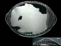Detail images: Großes ovales Silberhenkeltablett