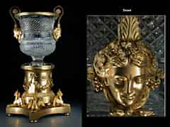 Detail images: Deckelvase in Kristall und feuervergoldeter Bronze “Aux Griffons“